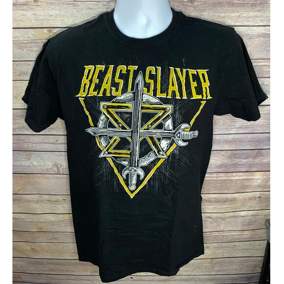 Seth Rollins Beast Slayer WWE Authentic Wear Black T-Shirt Mens Medium - Picture 1 of 8